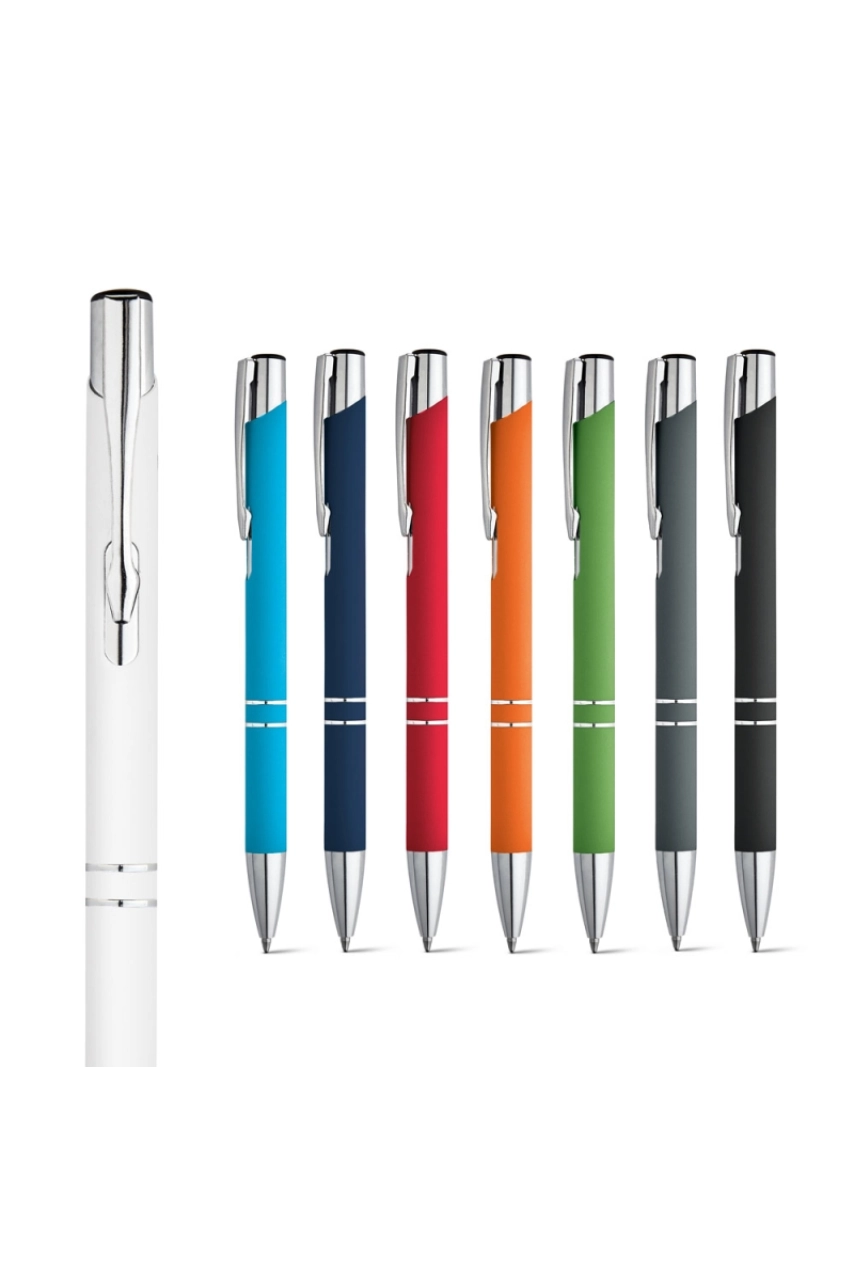 BETA SOFT. Stylo en aluminium avec finition en caoutchouc