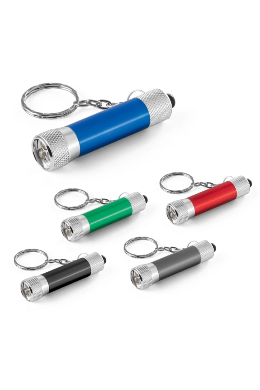 LERGAN. Porte-clés en aluminium avec lampe de poche 3 LED