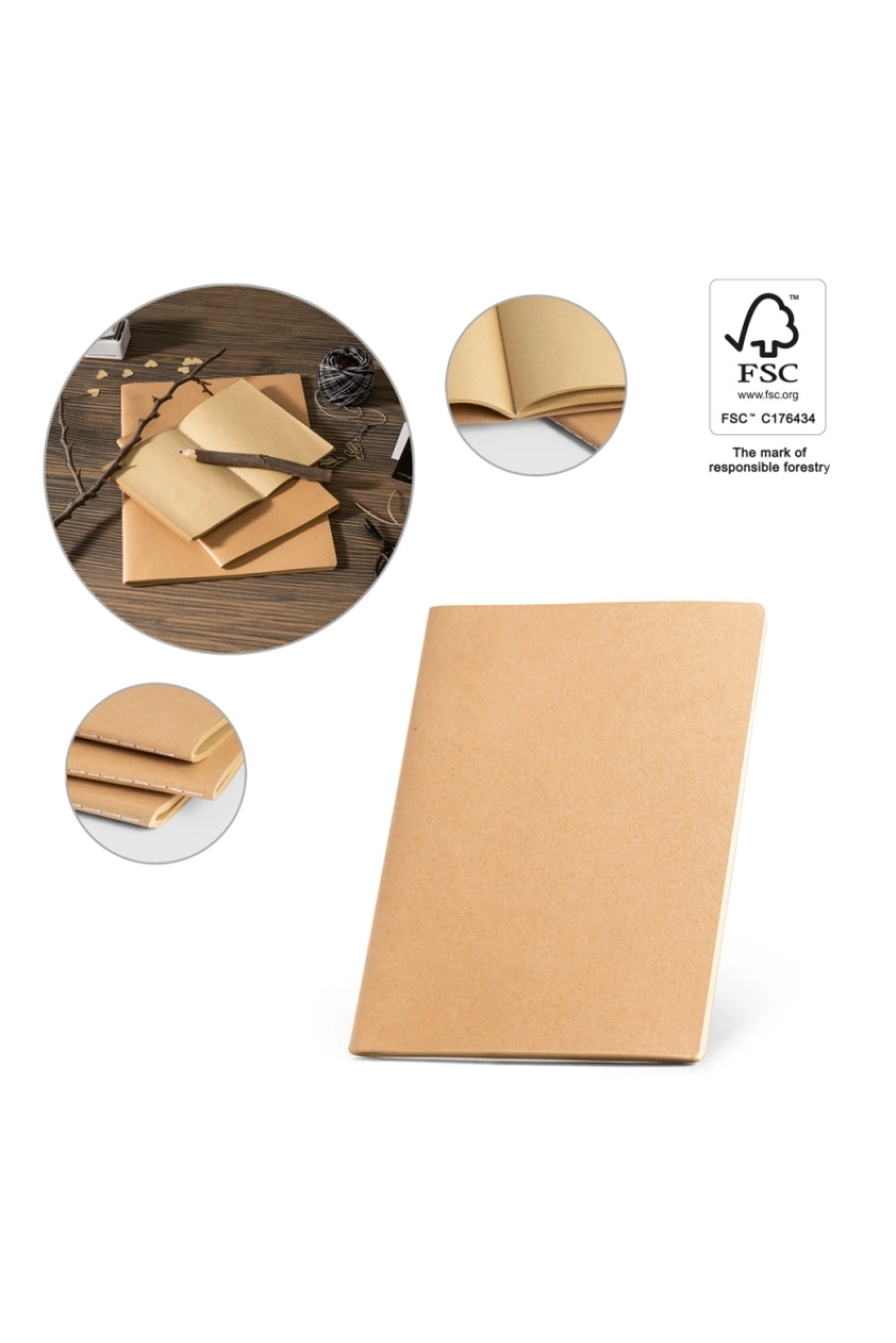 ALCOTT A4. Bloc-notes A4 à couverture cartonnée (250 g/m²)