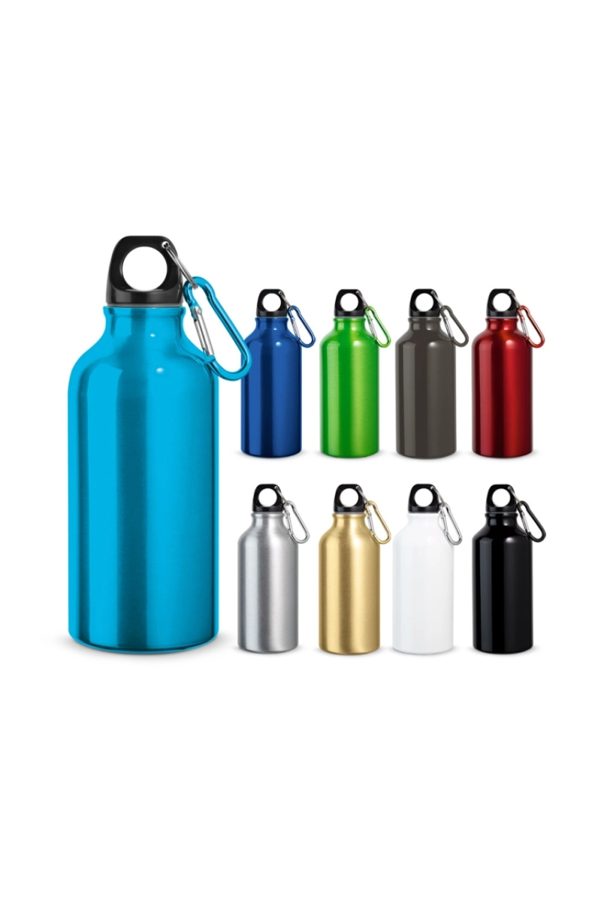 LANDSCAPE. Bouteille de sport 400mL en aluminium avec mousqueton