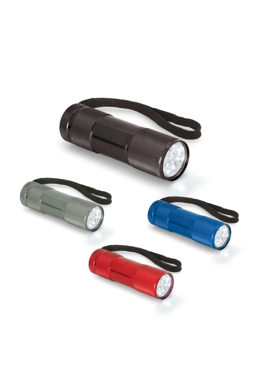 FLASHY. Lampe de poche en aluminium avec 9 LED