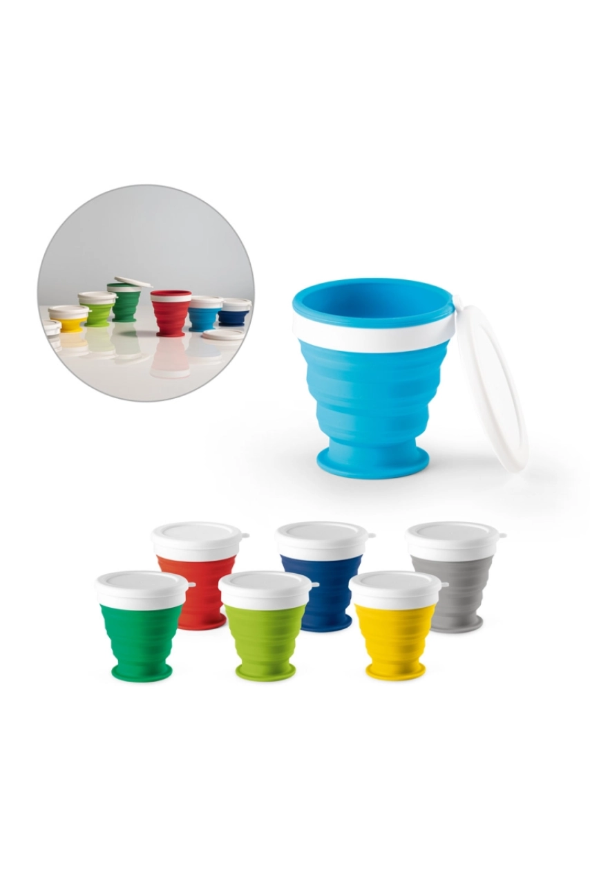 ASTRADA. Verre de voyage pliable 250mL en silicone et PP