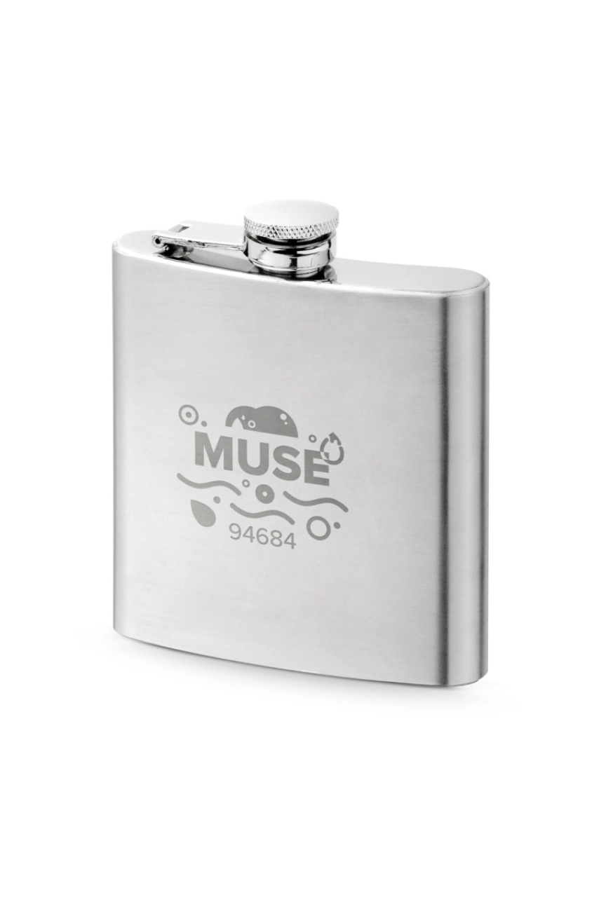 MUSE. Bouteille de poche 180mL en acier inox