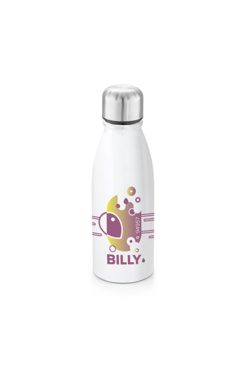 BILLY. Bouteille en aluminium 500mL avec bouchon en acier inox à sublimation