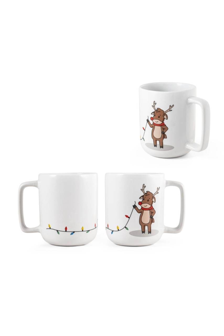 REINDEER. Tasse avec impression de Noël 330 mL