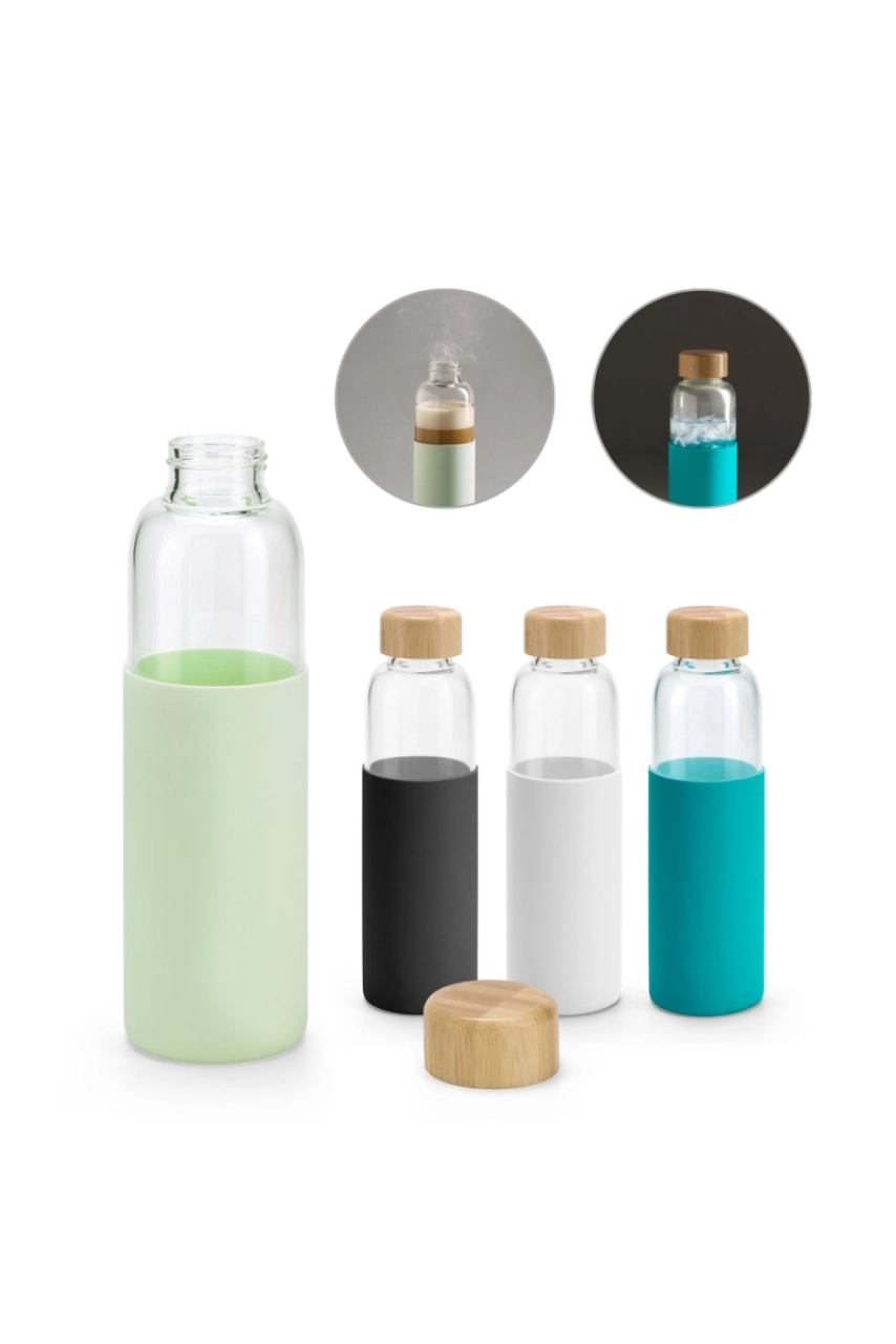 DAKAR. Bouteille 600mL en bambou et verre borosilicate