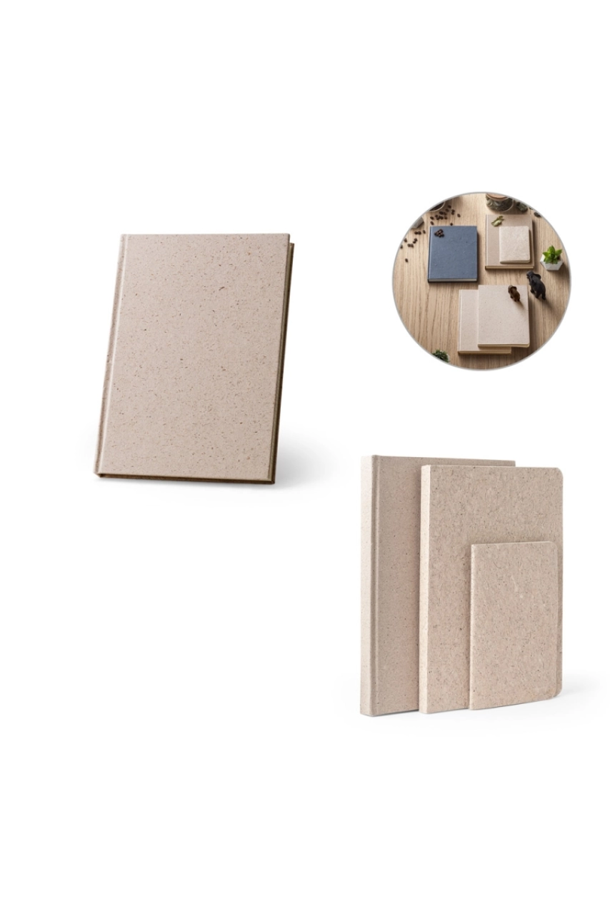 TEAPAD RIGID. Bloc-notes A5 avec couverture rigide fabriquée à partir de déchets de feuilles de thé (65%)