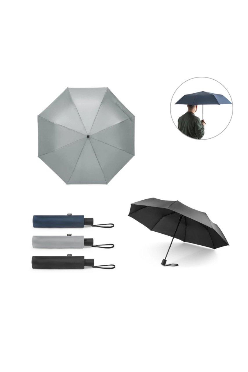 CIMONE. Parapluie pliable en rPET avec ouverture automatique