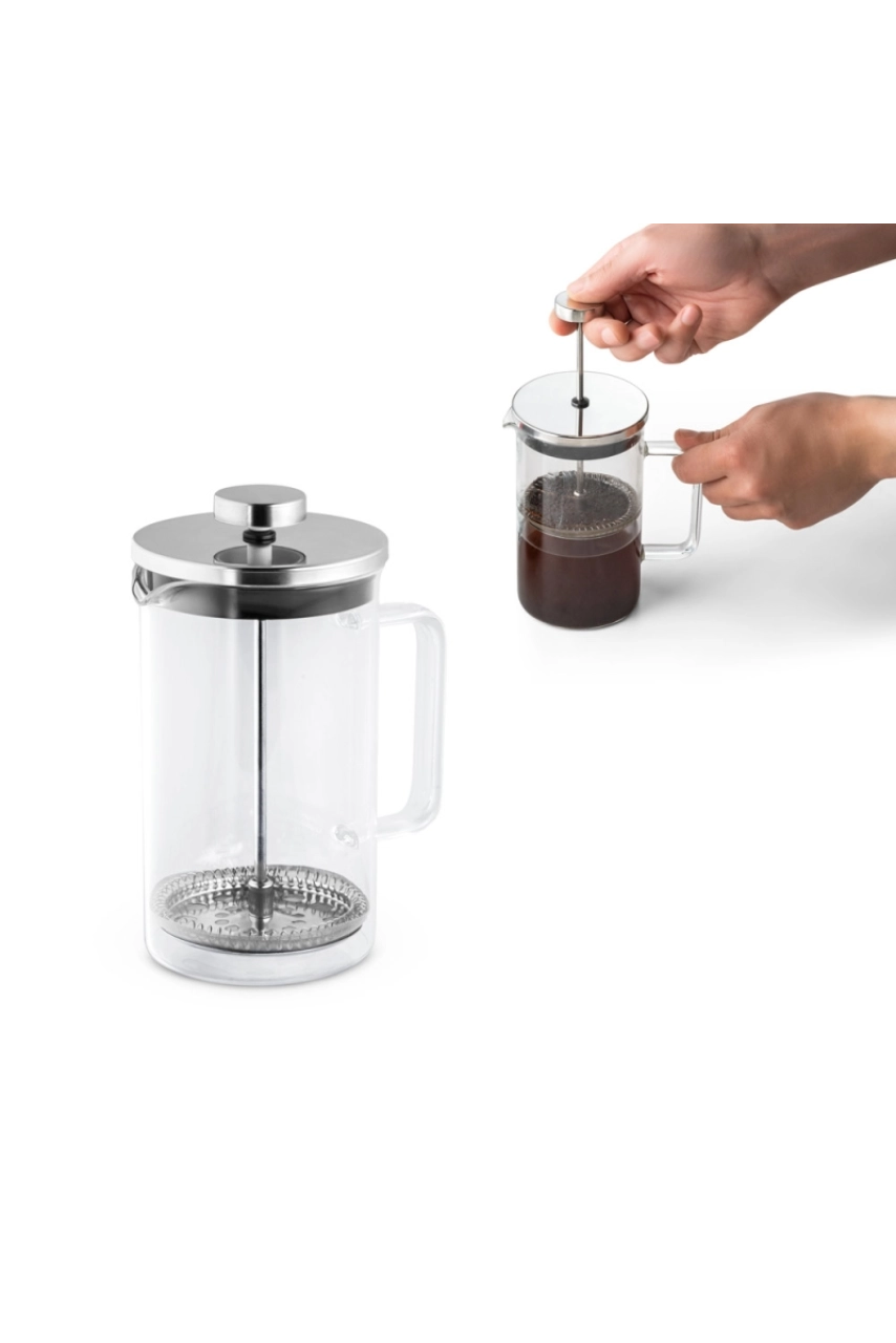 JENSON. Cafetière 600mL en verre borosilicate et acier inox