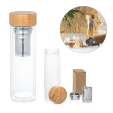 MAKAROVA. Bouteille avec infuseur 490mL en verre borosilicate