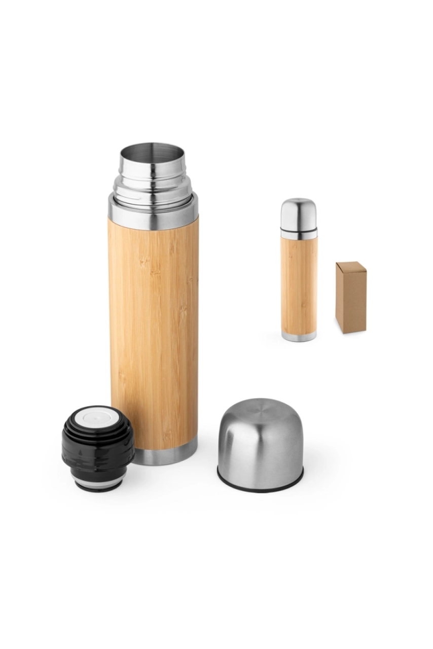 CEYLON. Thermos 450mL en bambou et acier inox