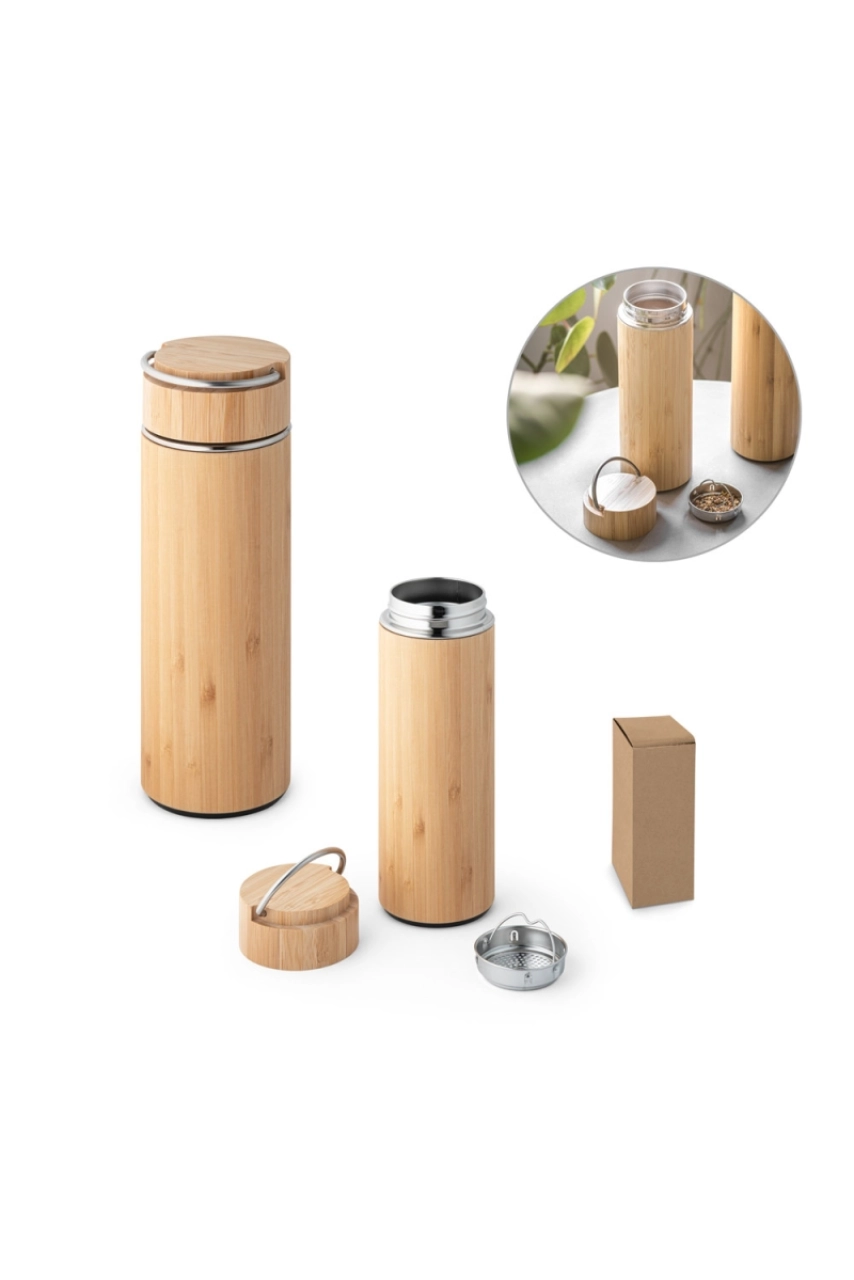 SOW. Thermos 440mL en bambou et acier inox