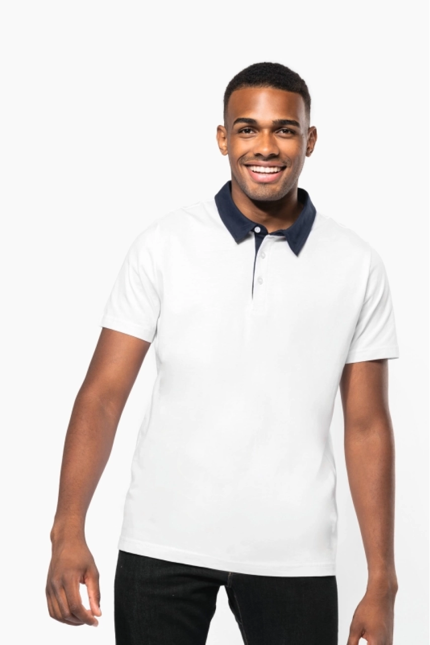 Polo jersey bicolore homme