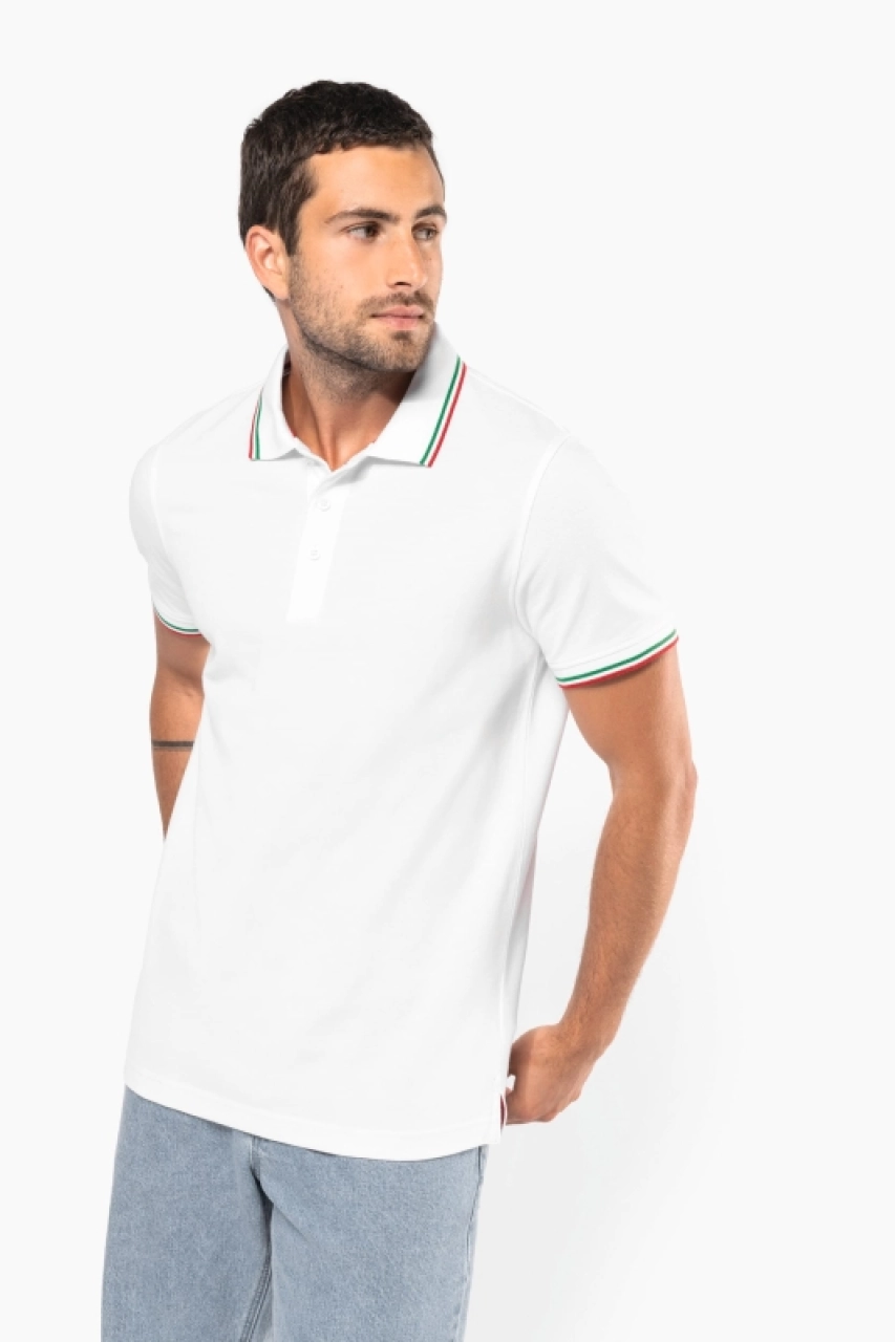 Polo maille piquée manches courtes homme