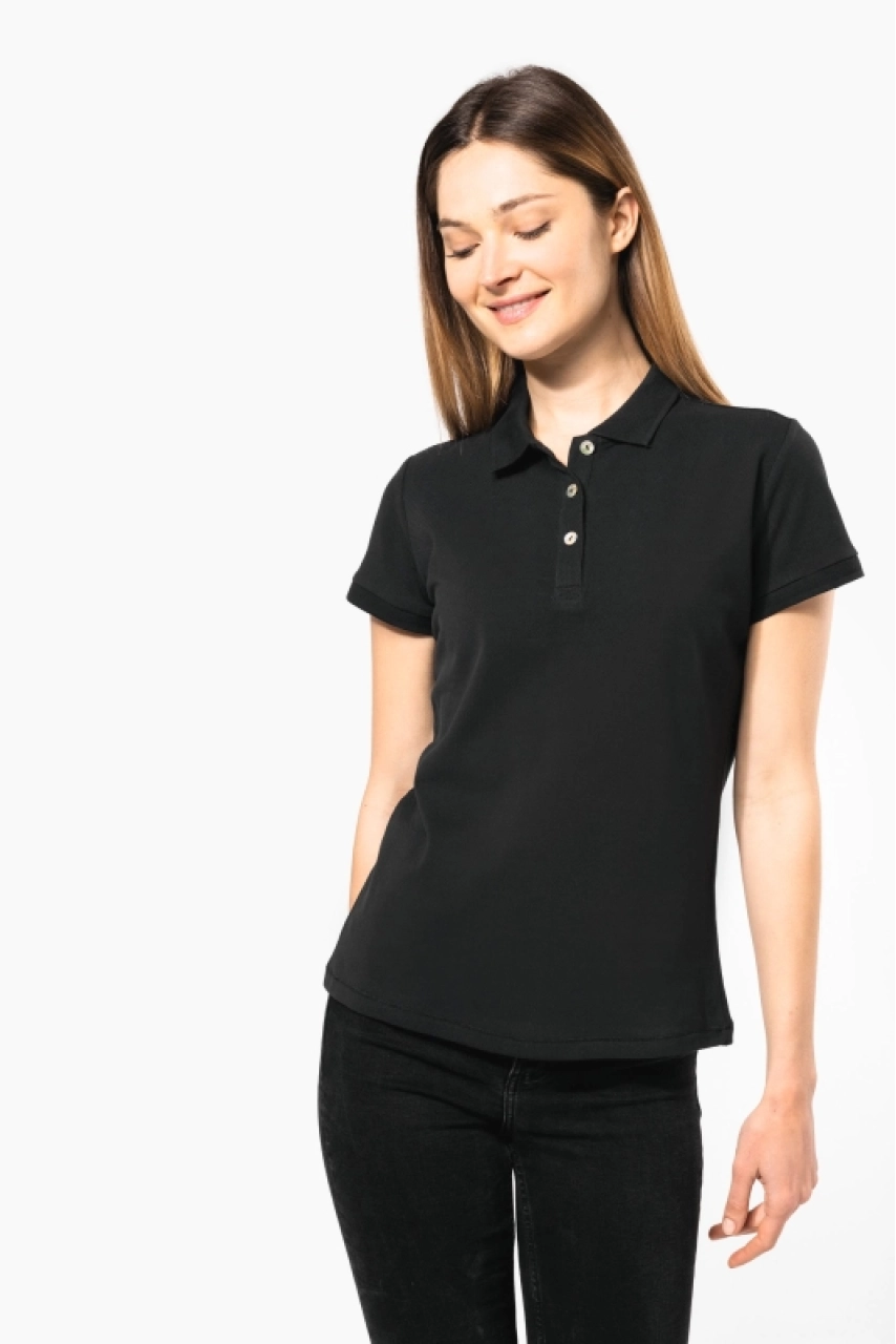 Polo Supima® manches courtes femme