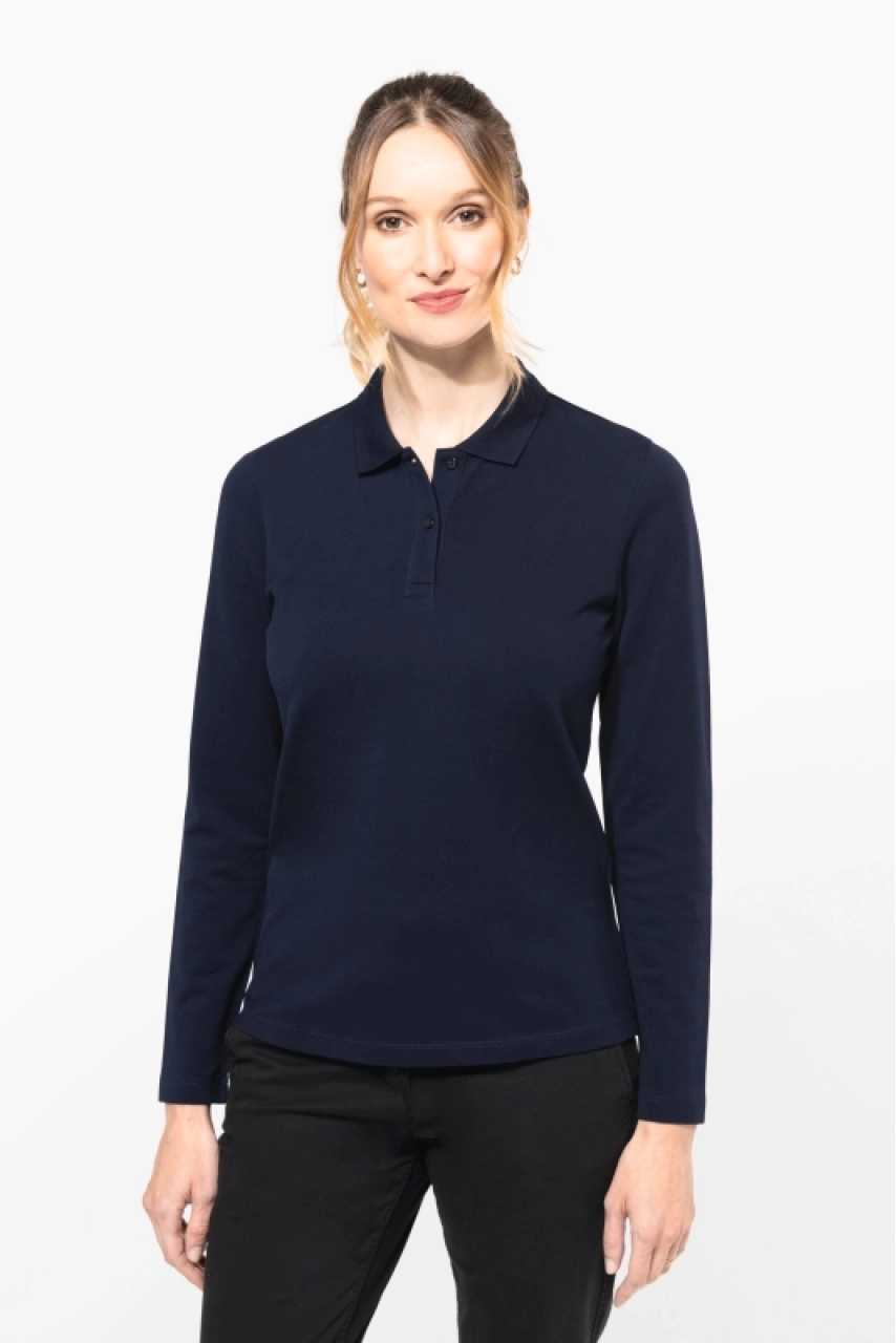 Polo Supima® manches longues femme