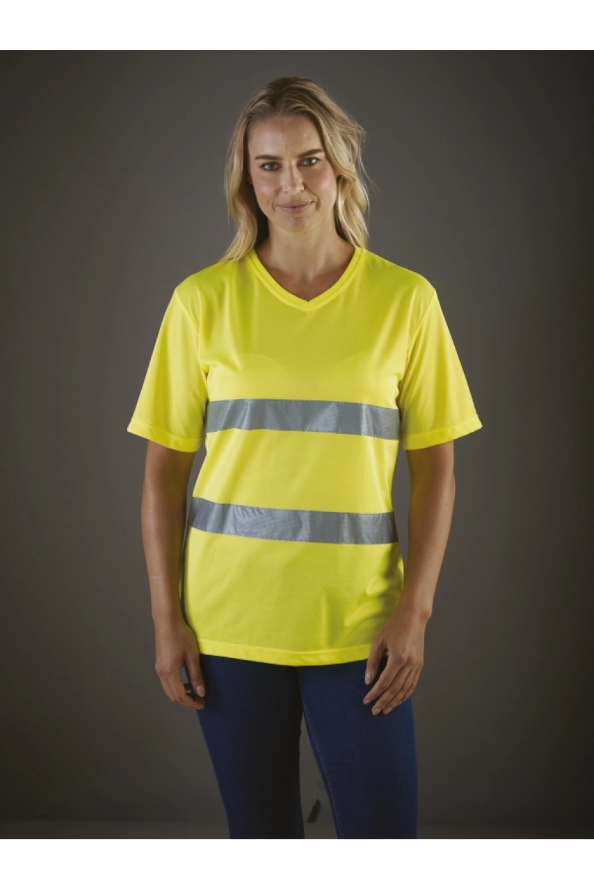 T-shirt col V haute visibilité Top Cool