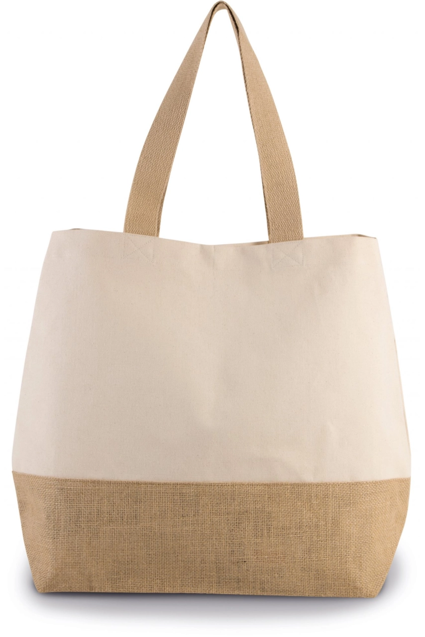 Sac shopping en toiles de coton et jute